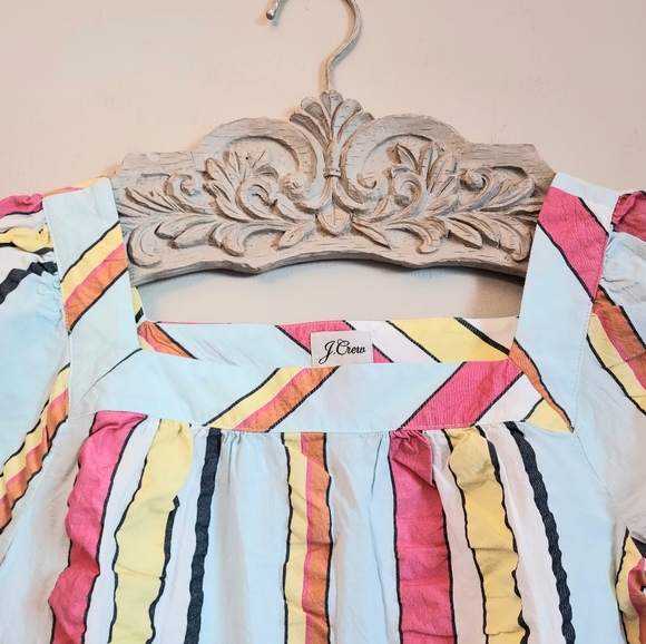 J. Crew Short Sleeve Seersucker Stripe Popover Blouse Size XS NEW NWT - Picture 5 of 11